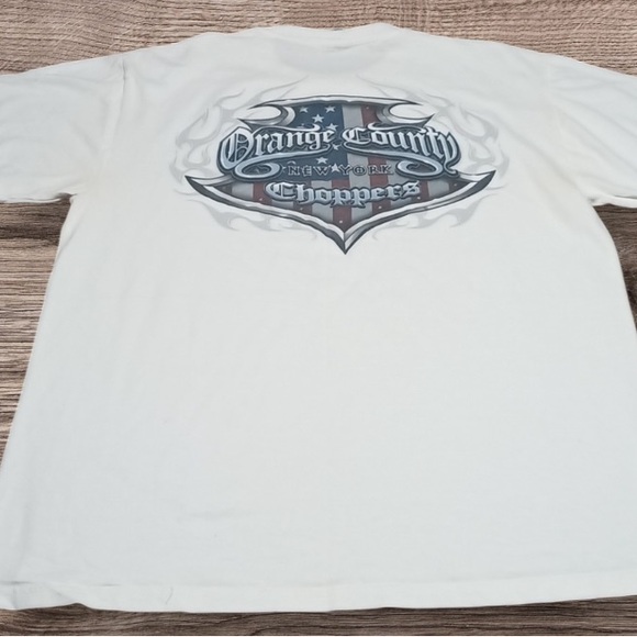 Orange County Choppers Y2K White Graphic T-Shirt - Picture 3 of 6